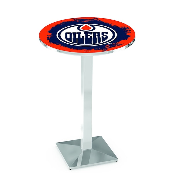 42" Chrome Edmonton Oilers Pub Table